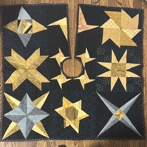 Handmade Star Pattern Christmas Tree Skirt